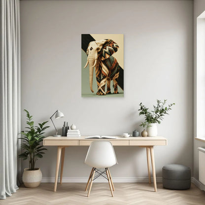 Tableau Éléphant Ethnique dans un bureau - Art Virtuoso