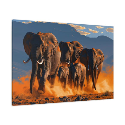 Tableau Éléphant Grand Format - toile 3D avec bords imprimés - Art Virtuoso