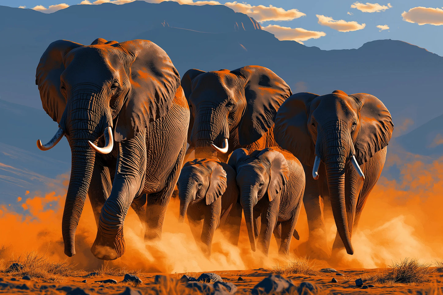 Tableau Éléphant Grand Format - impression sur toile, format XL