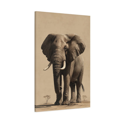 Tableau Éléphant Gravure Vintage - toile 3D avec bords imprimés - Art Virtuoso