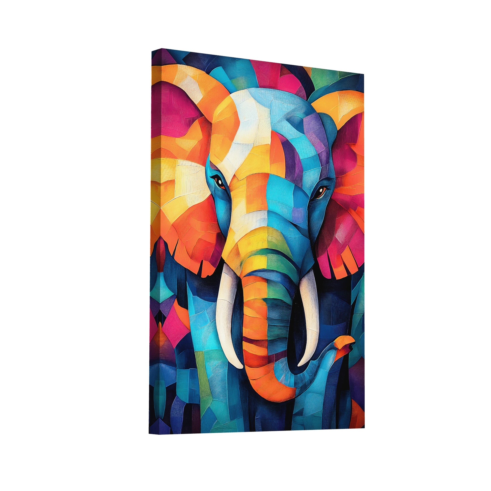 Product Hero 3D WebP Tableau Éléphant Multicolore - Explosion Artistique - Art Virtuoso