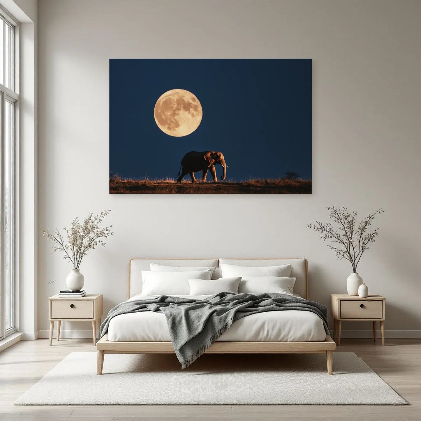 Tableau Éléphant Nuit dans une chambre - Art Virtuoso