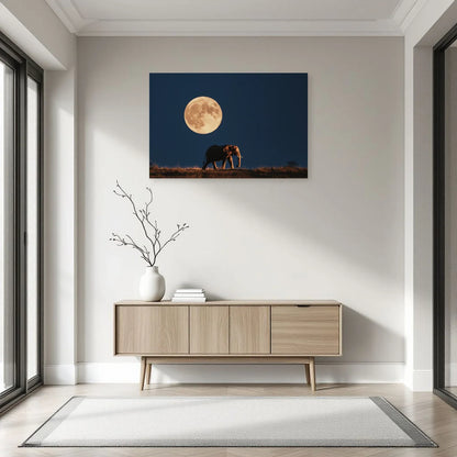 Tableau Éléphant Nuit dans une entrée ou un couloir - Art Virtuoso