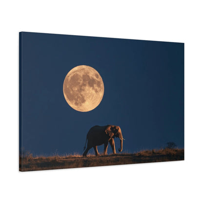 Tableau Éléphant Nuit - toile 3D avec bords imprimés - Art Virtuoso