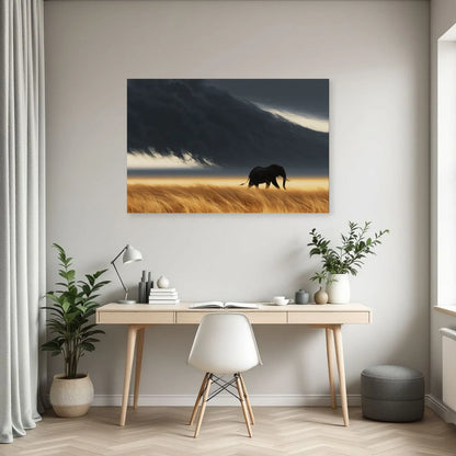 Tableau Éléphant Orage dans un bureau - Art Virtuoso