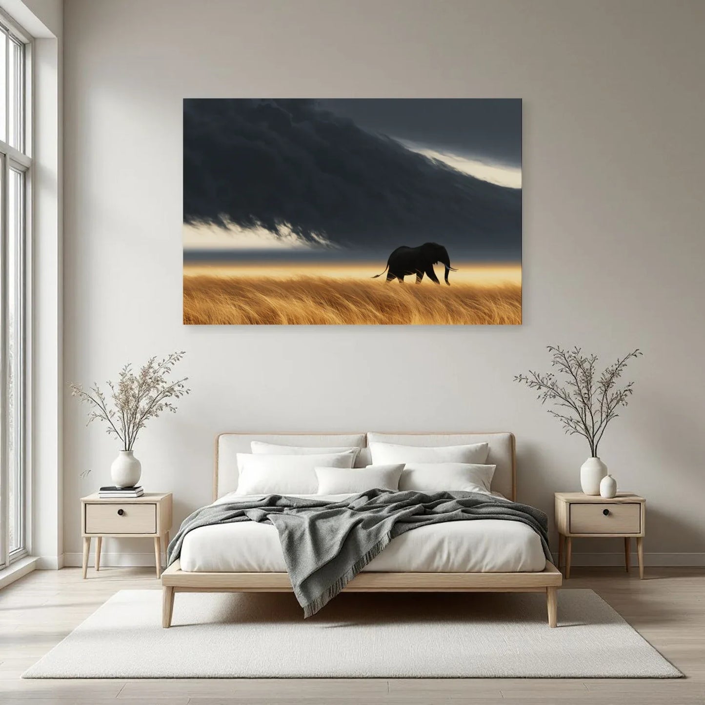 Tableau Éléphant Orage dans une chambre - Art Virtuoso