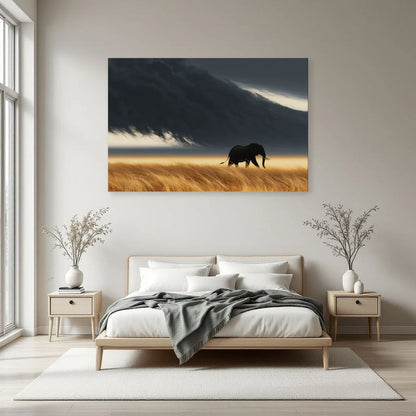 Tableau Éléphant Orage dans une chambre - Art Virtuoso