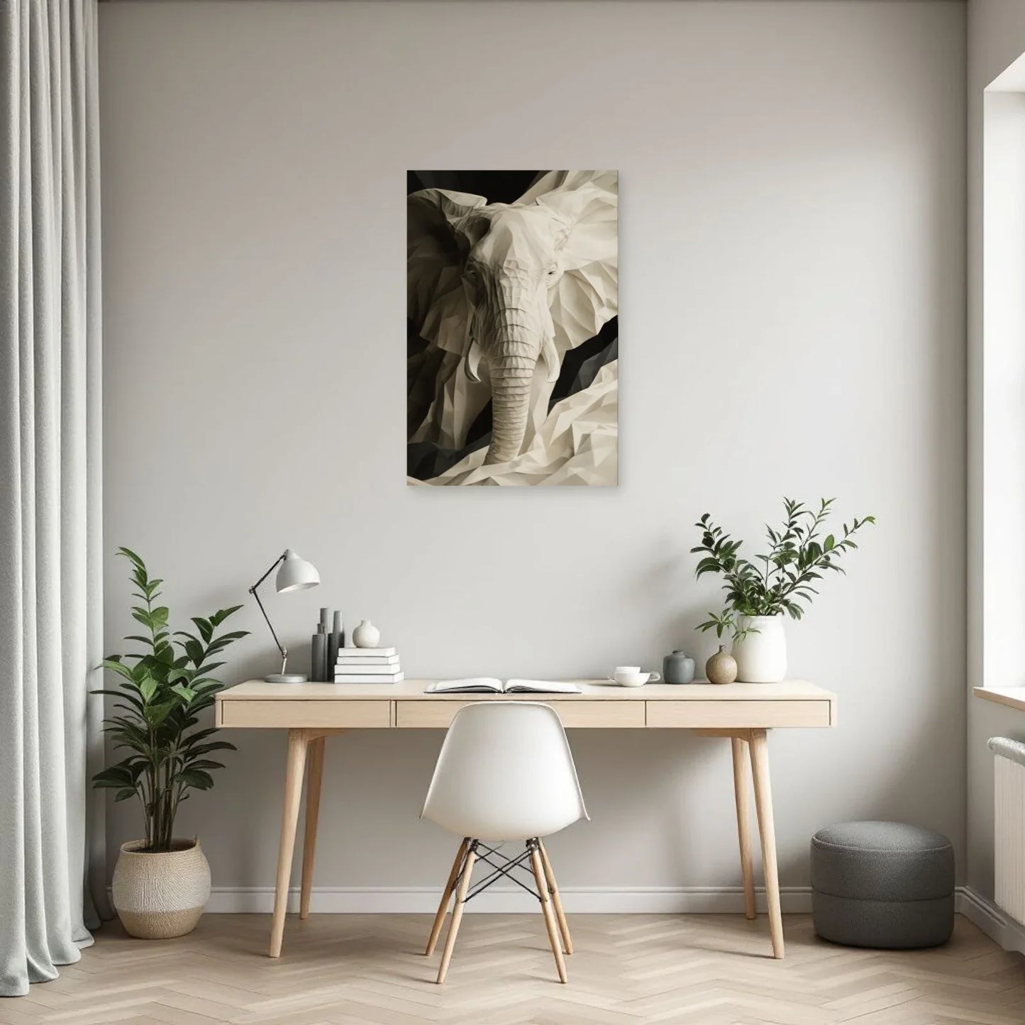Tableau Éléphant Sculptural dans un bureau - Art Virtuoso