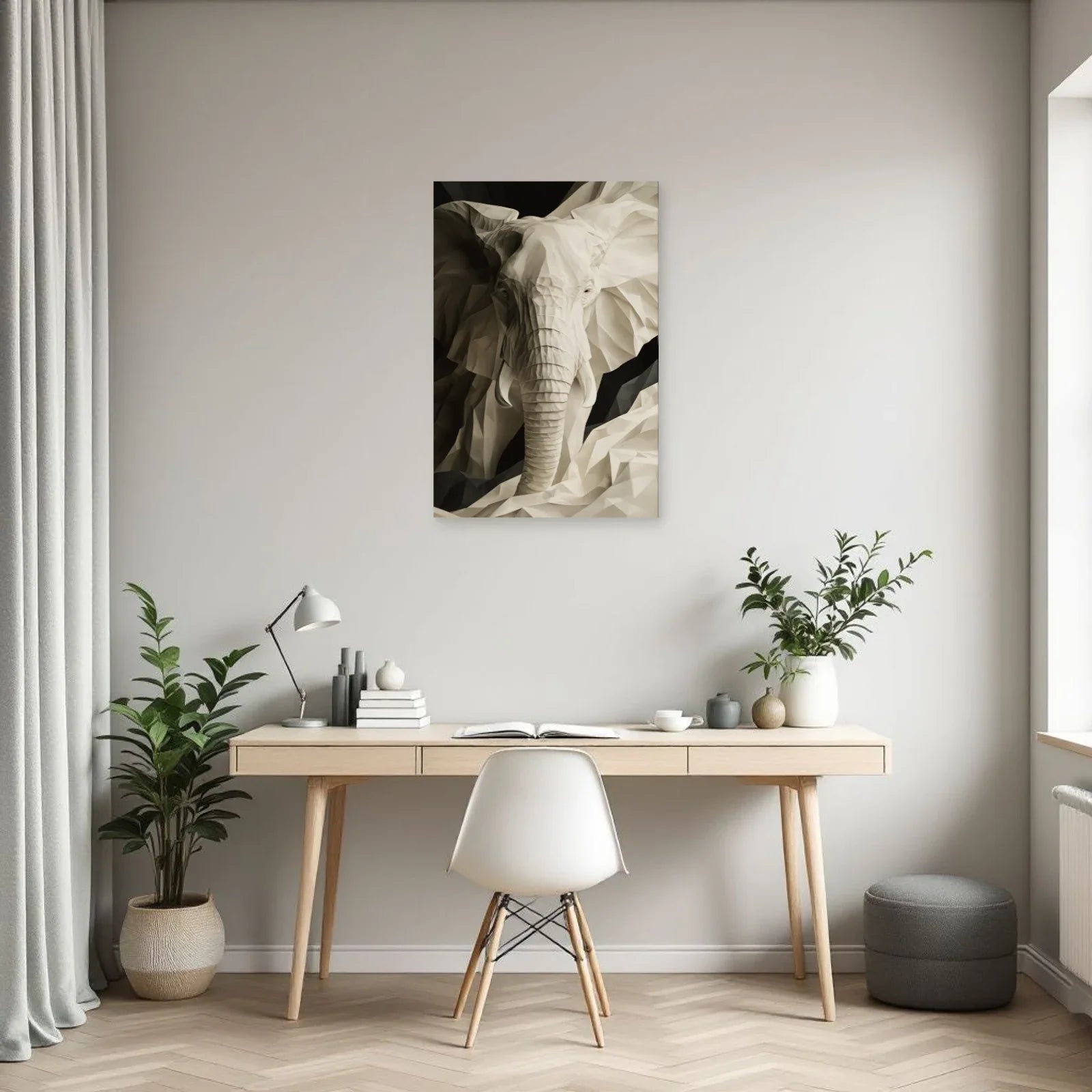 Tableau Éléphant Sculptural dans un bureau - Art Virtuoso