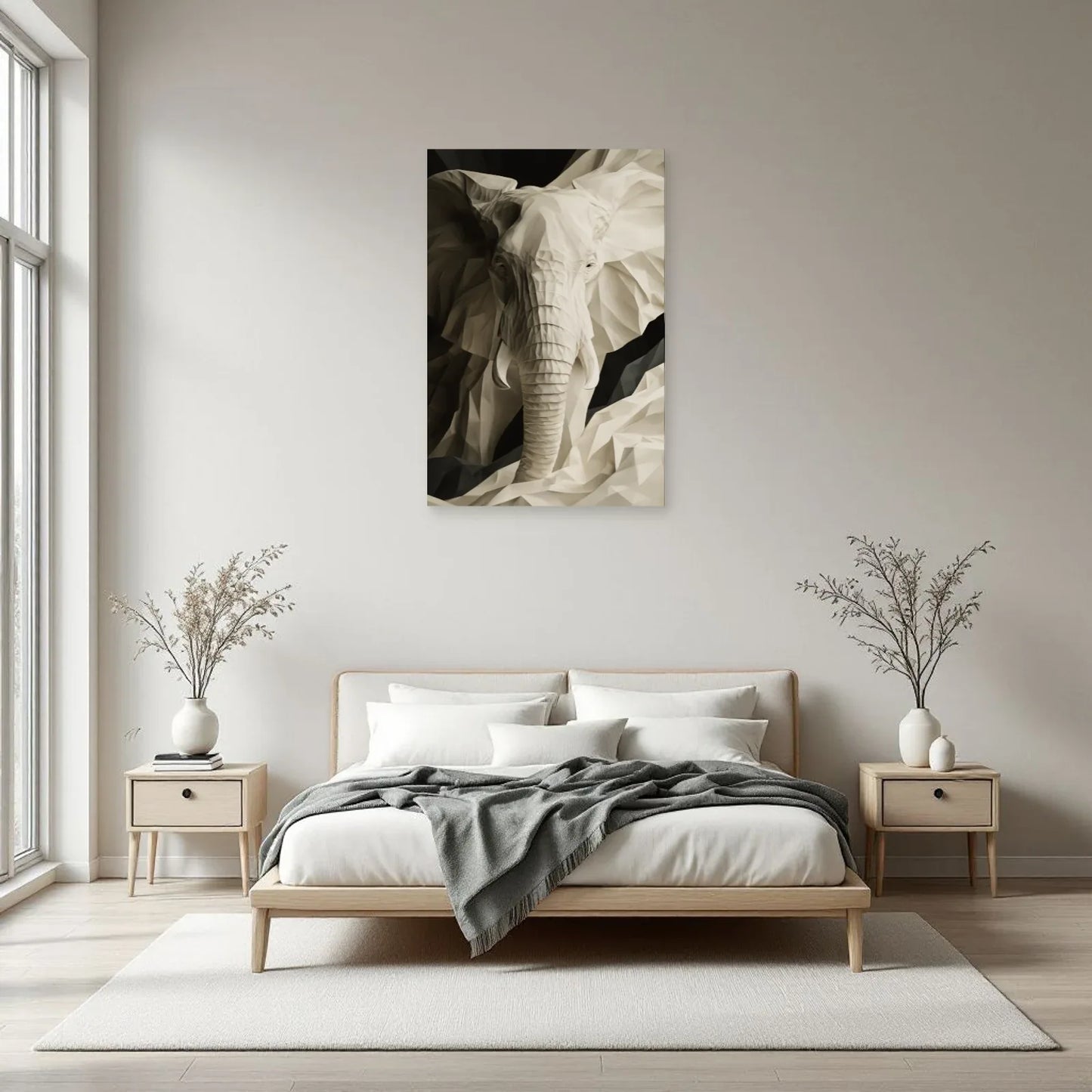 Tableau Éléphant Sculptural dans une chambre - Art Virtuoso