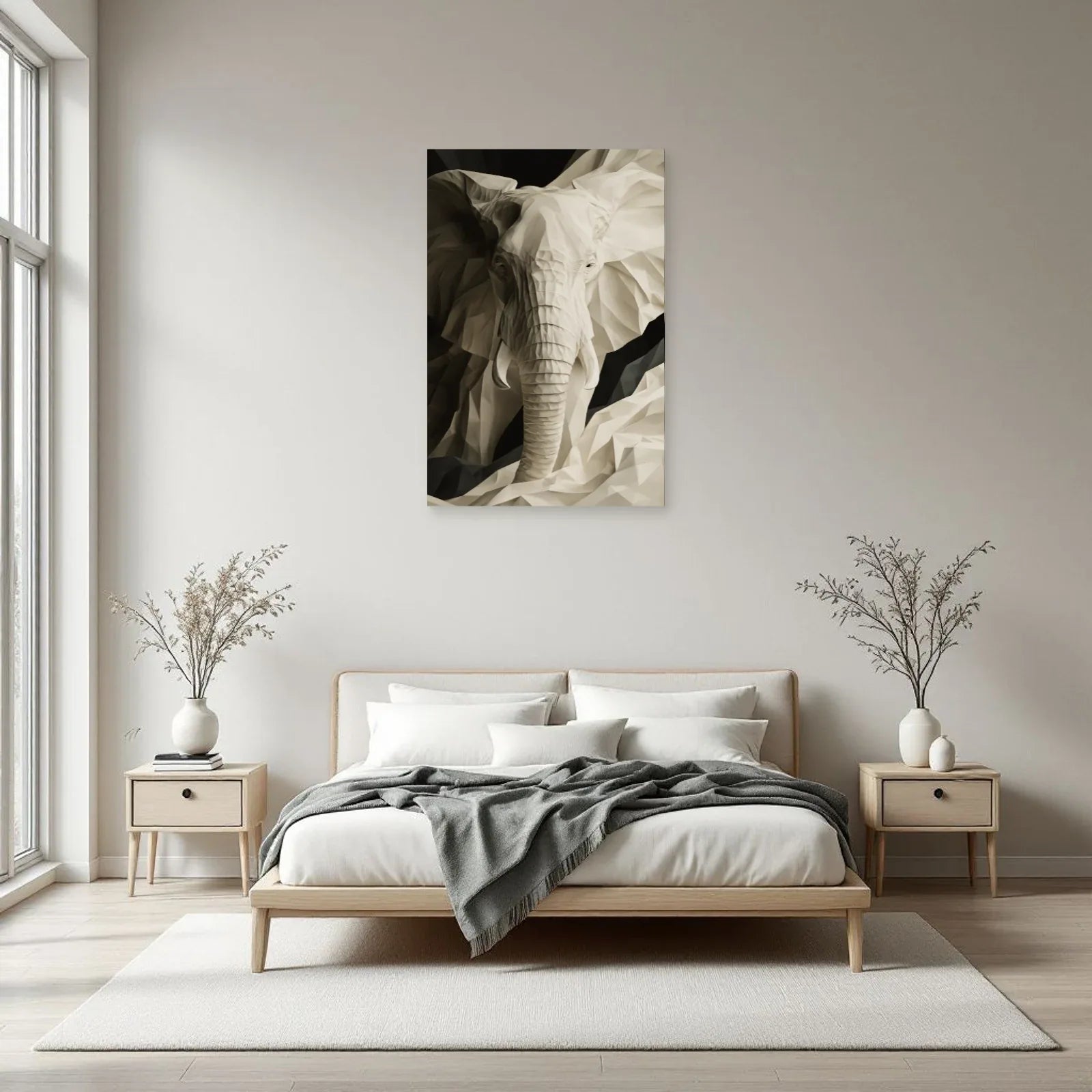 Tableau Éléphant Sculptural dans une chambre - Art Virtuoso