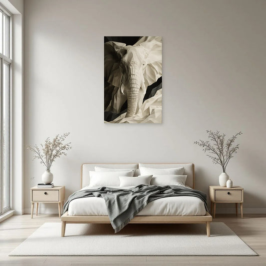 Tableau Éléphant Sculptural dans une chambre - Art Virtuoso