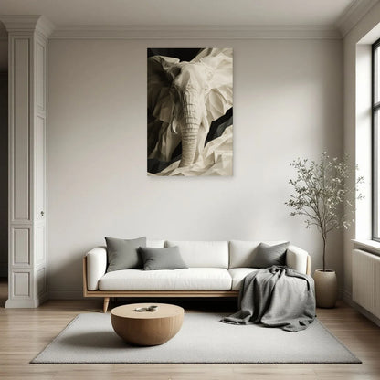 Tableau Éléphant Sculptural dans un salon - Art Virtuoso