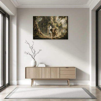 Tableau Éléphant Temple dans une entrée ou un couloir - Art Virtuoso