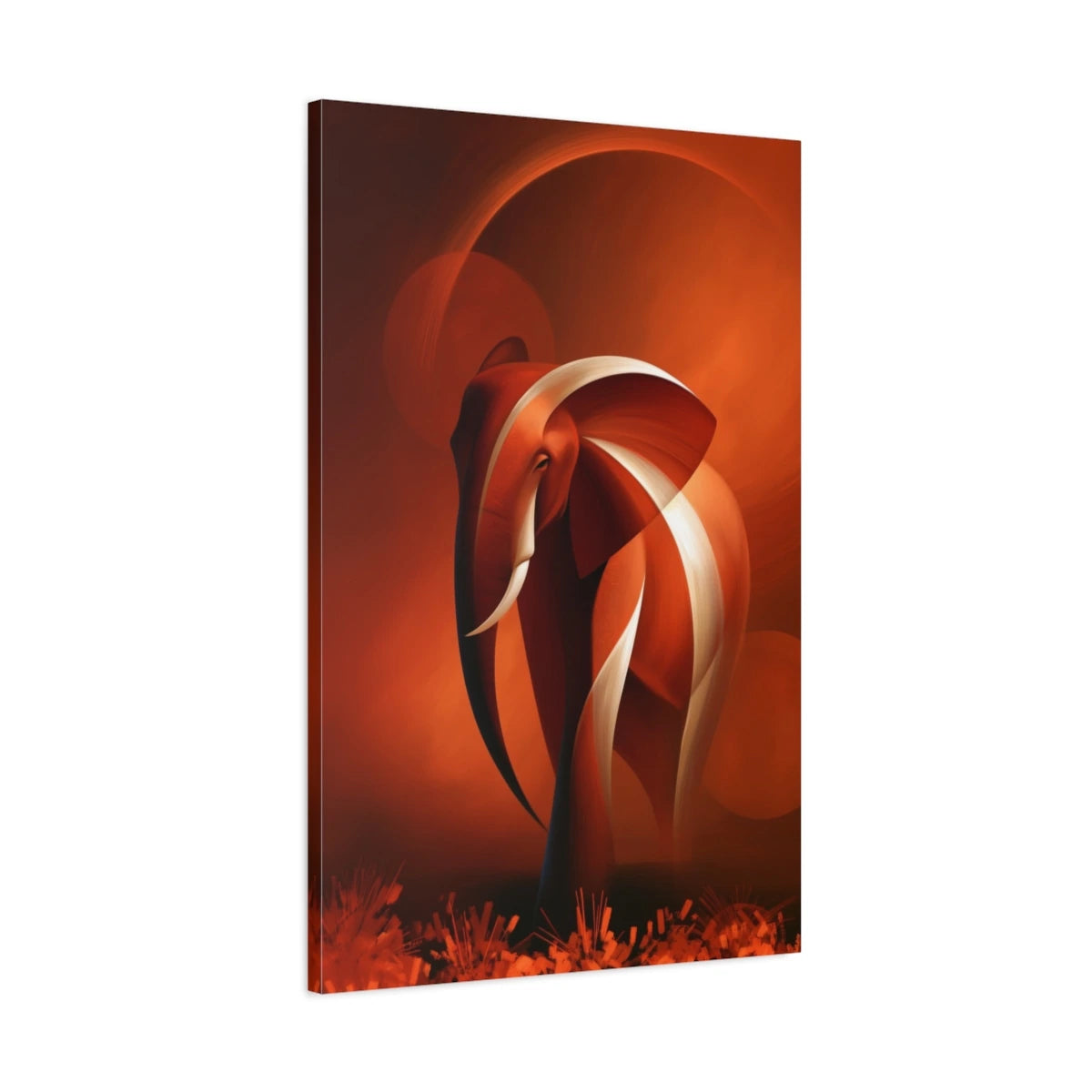 Tableau Éléphant Terracotta - toile 3D avec bords imprimés - Art Virtuoso