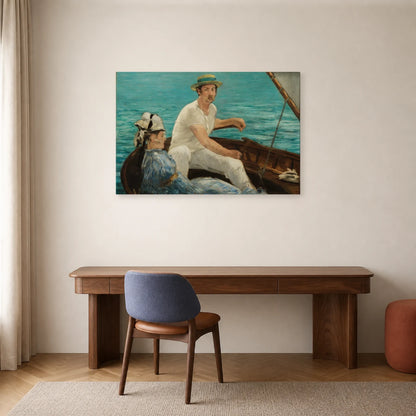 Tableau En bateau – Édouard Manet dans un bureau - Art Virtuoso