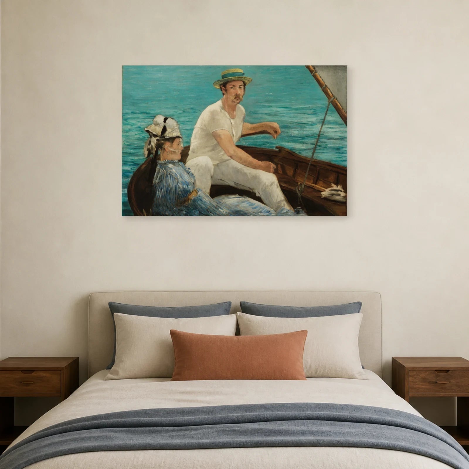 Tableau En bateau – Édouard Manet dans une chambre - Art Virtuoso
