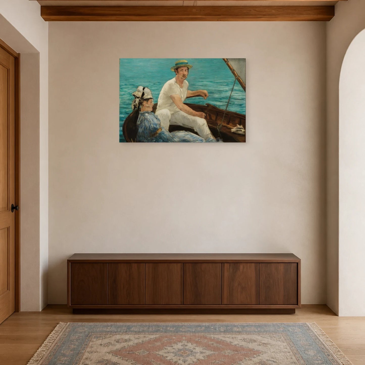 Tableau En bateau – Édouard Manet dans une entrée ou un couloir - Art Virtuoso