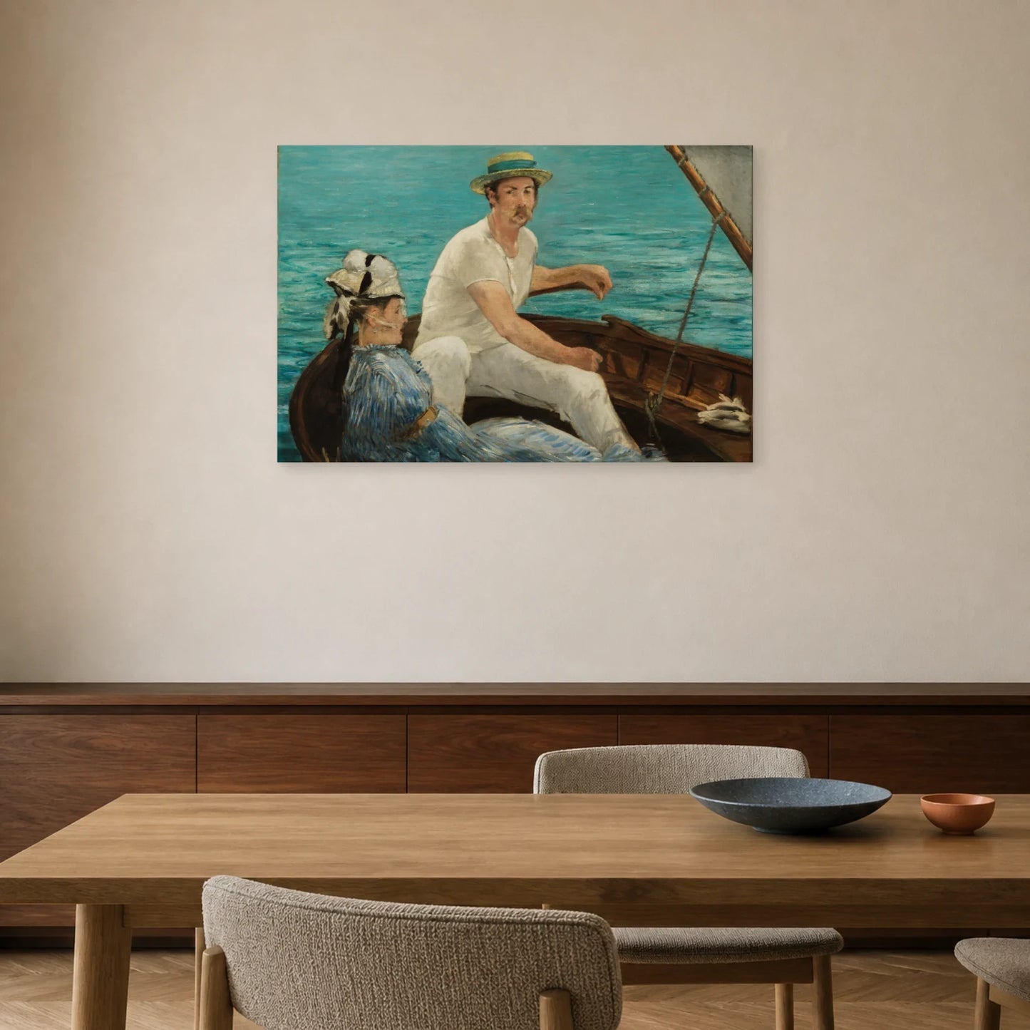 Tableau En bateau – Édouard Manet dans une salle à manger - Art Virtuoso