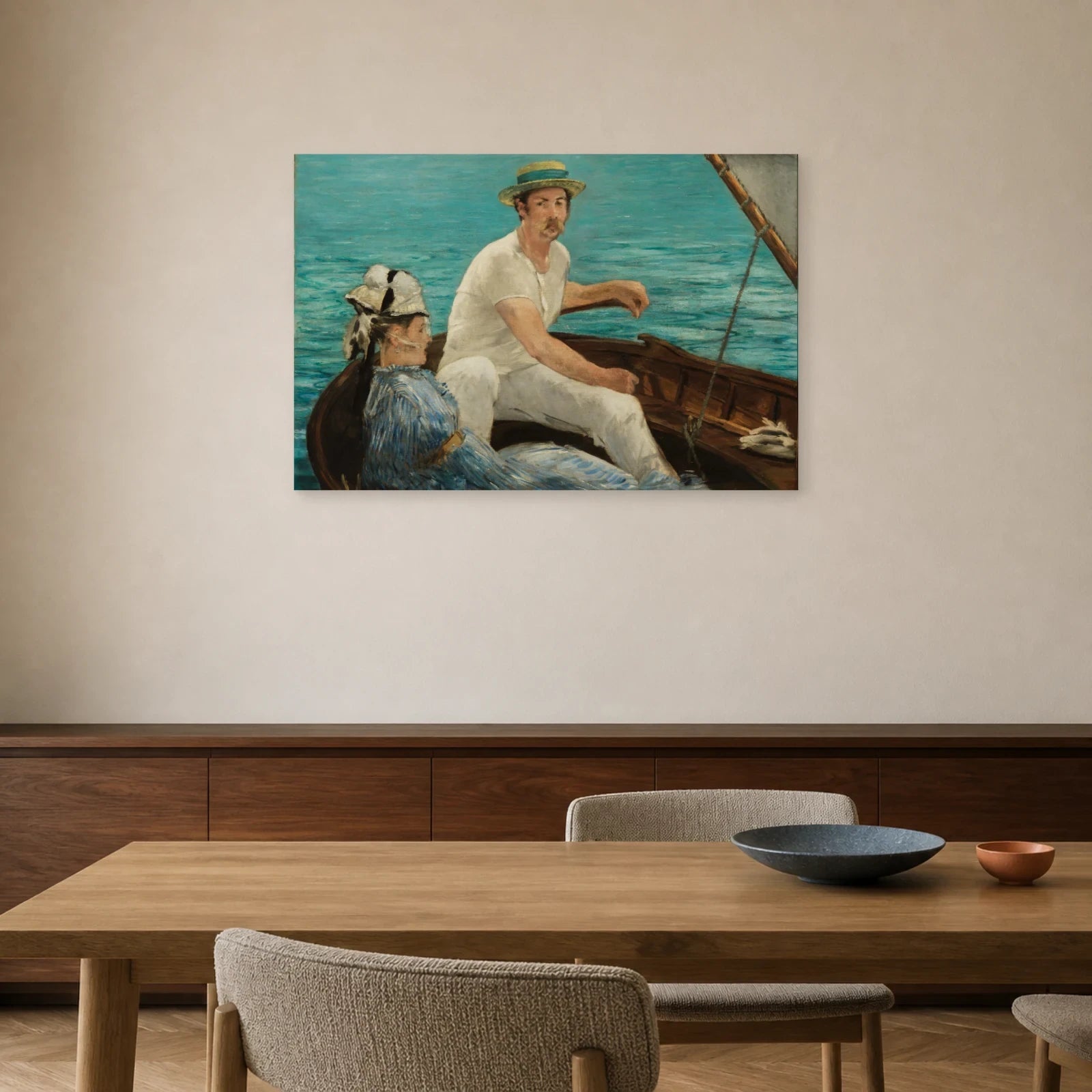 Tableau En bateau – Édouard Manet dans une salle à manger - Art Virtuoso