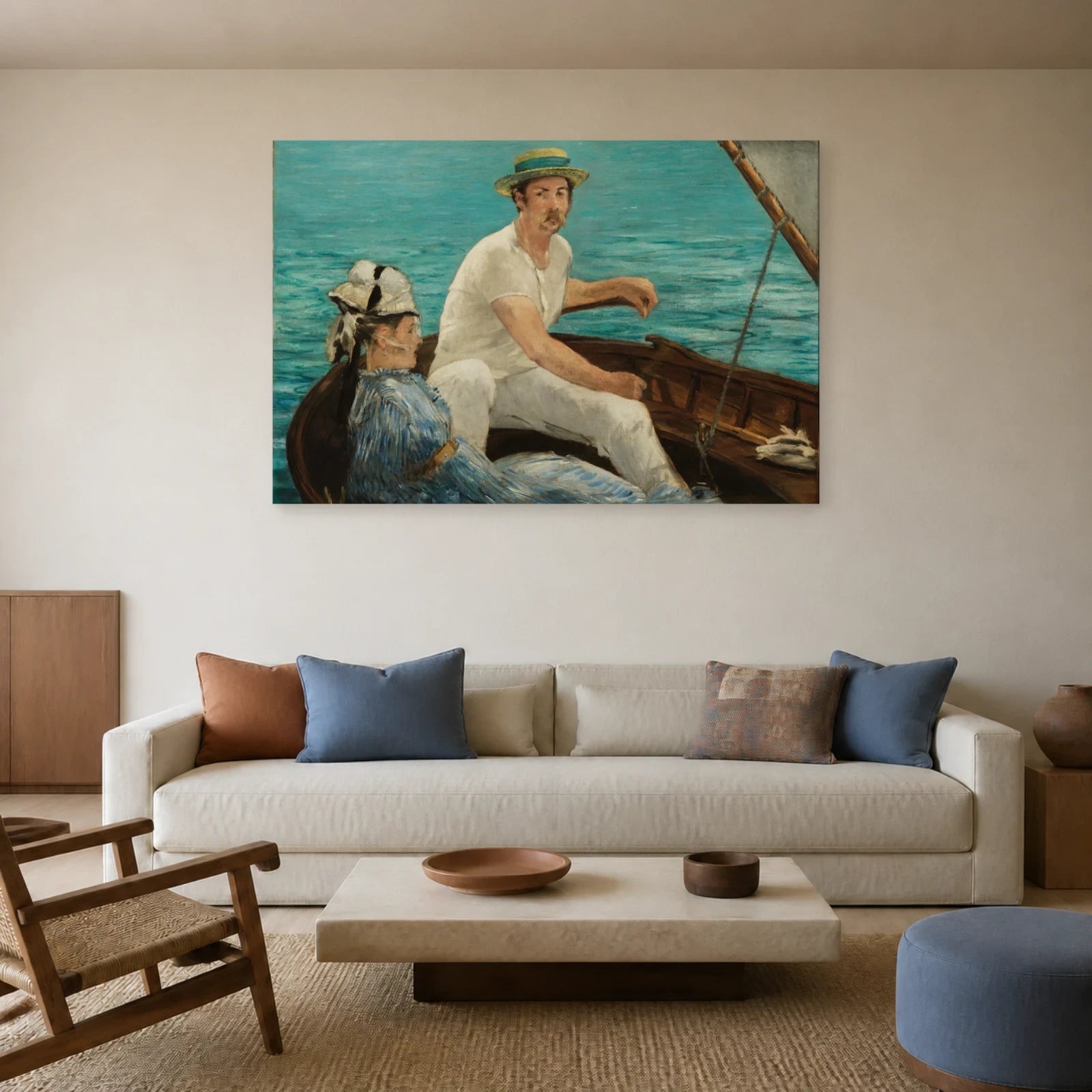 Tableau En bateau – Édouard Manet dans un salon - Art Virtuoso