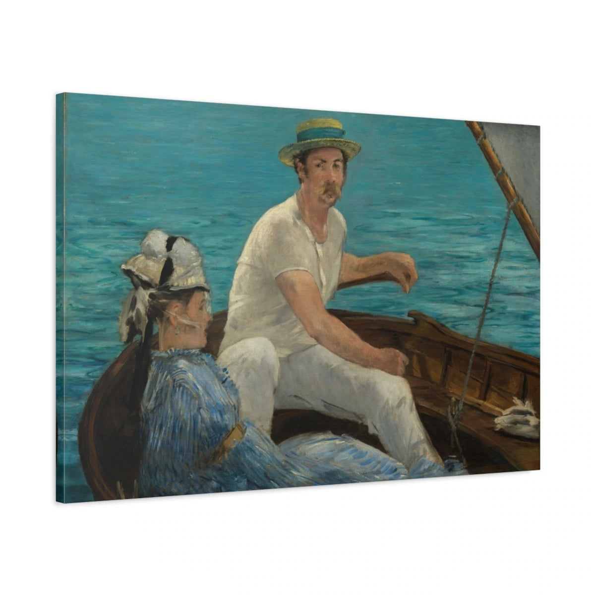 Tableau En bateau – Édouard Manet - toile 3D avec bords imprimés - Art Virtuoso