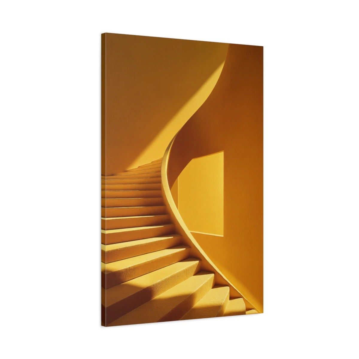 Tableau Escalier Jaune Surréaliste - Voûte Solaire - toile 3D avec bords imprimés - Art Virtuoso