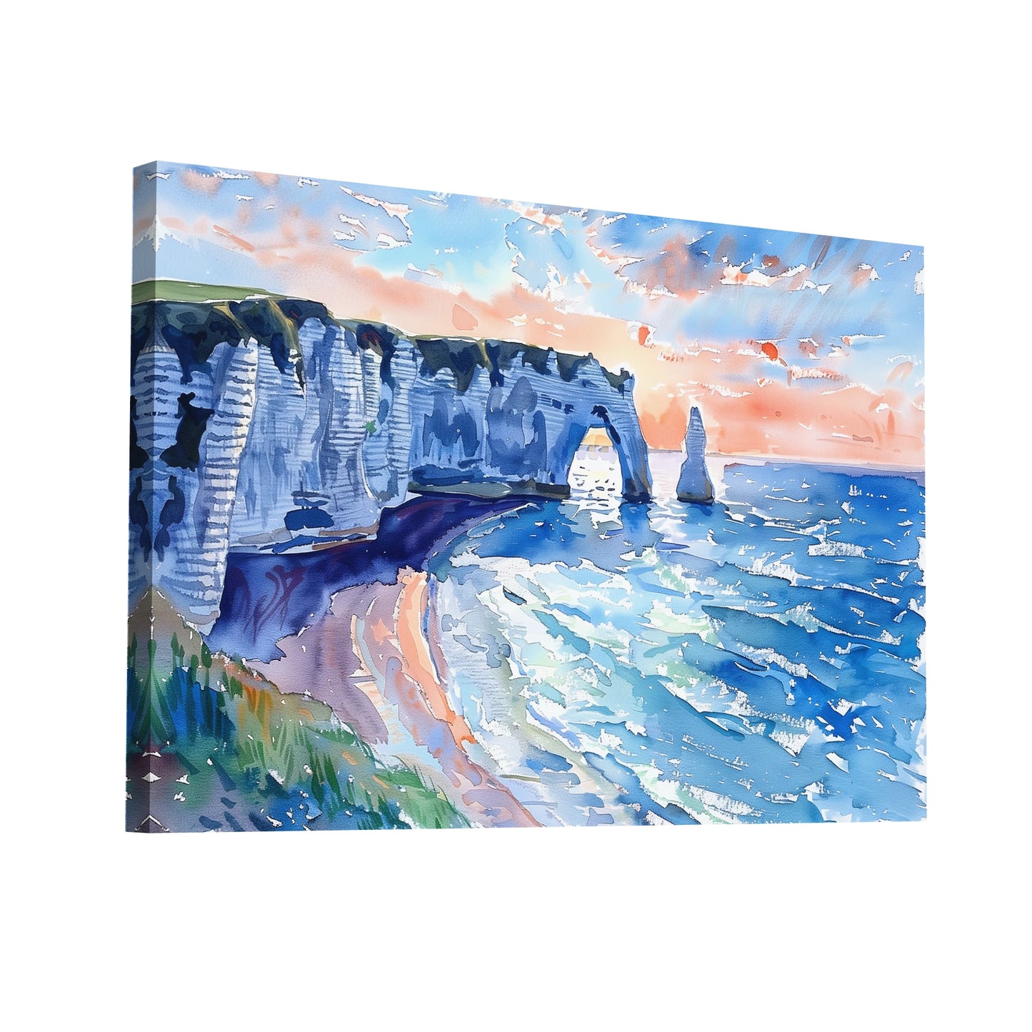 Product Hero 3D WebP Tableau Étretat - Falaises et Aiguille - Art Virtuoso