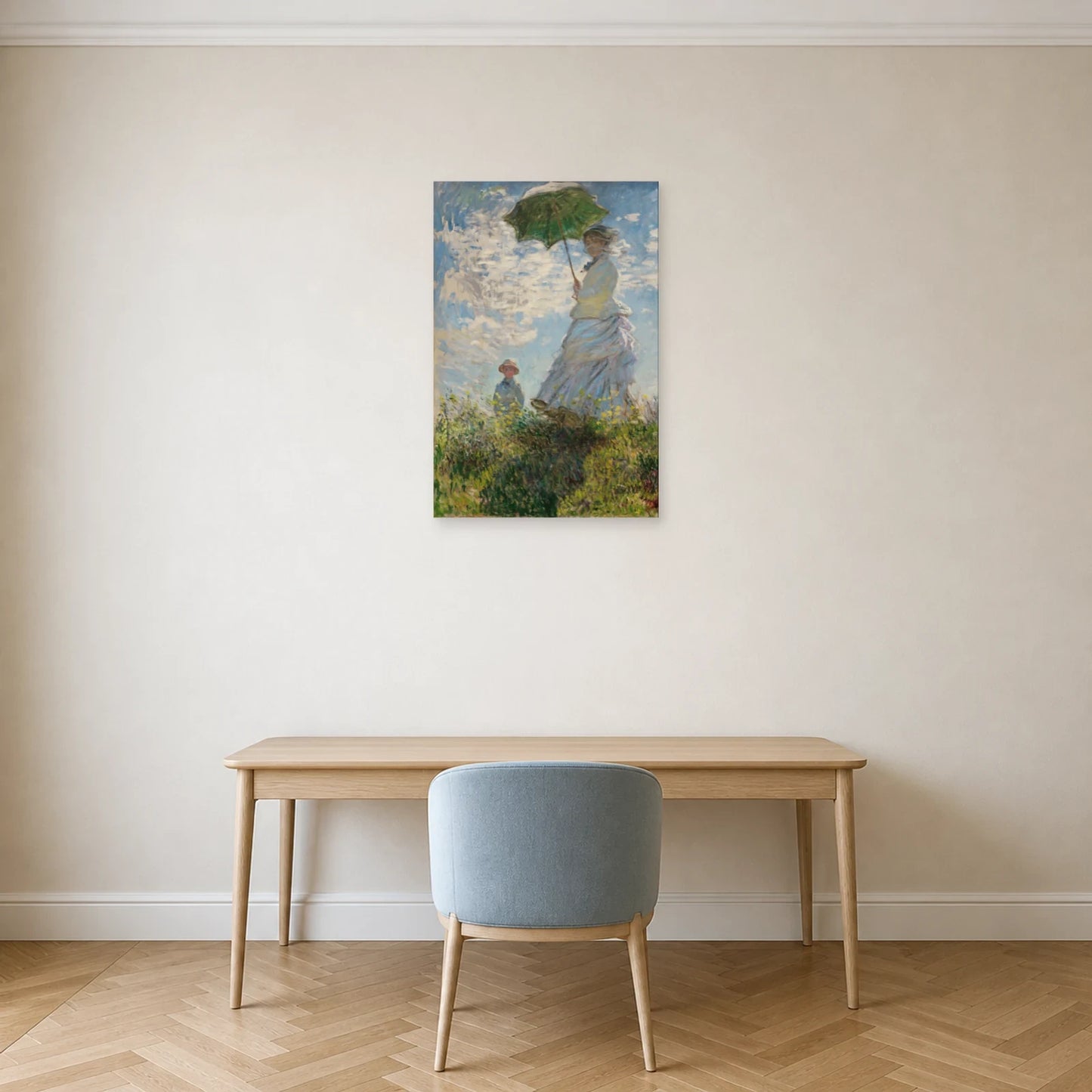 Tableau Femme à l’ombrelle – Madame Monet et son fils dans un bureau - Art Virtuoso
