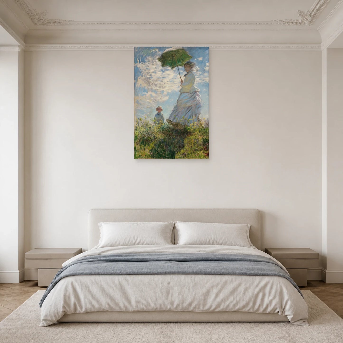 Tableau Femme à l’ombrelle – Madame Monet et son fils dans une chambre - Art Virtuoso