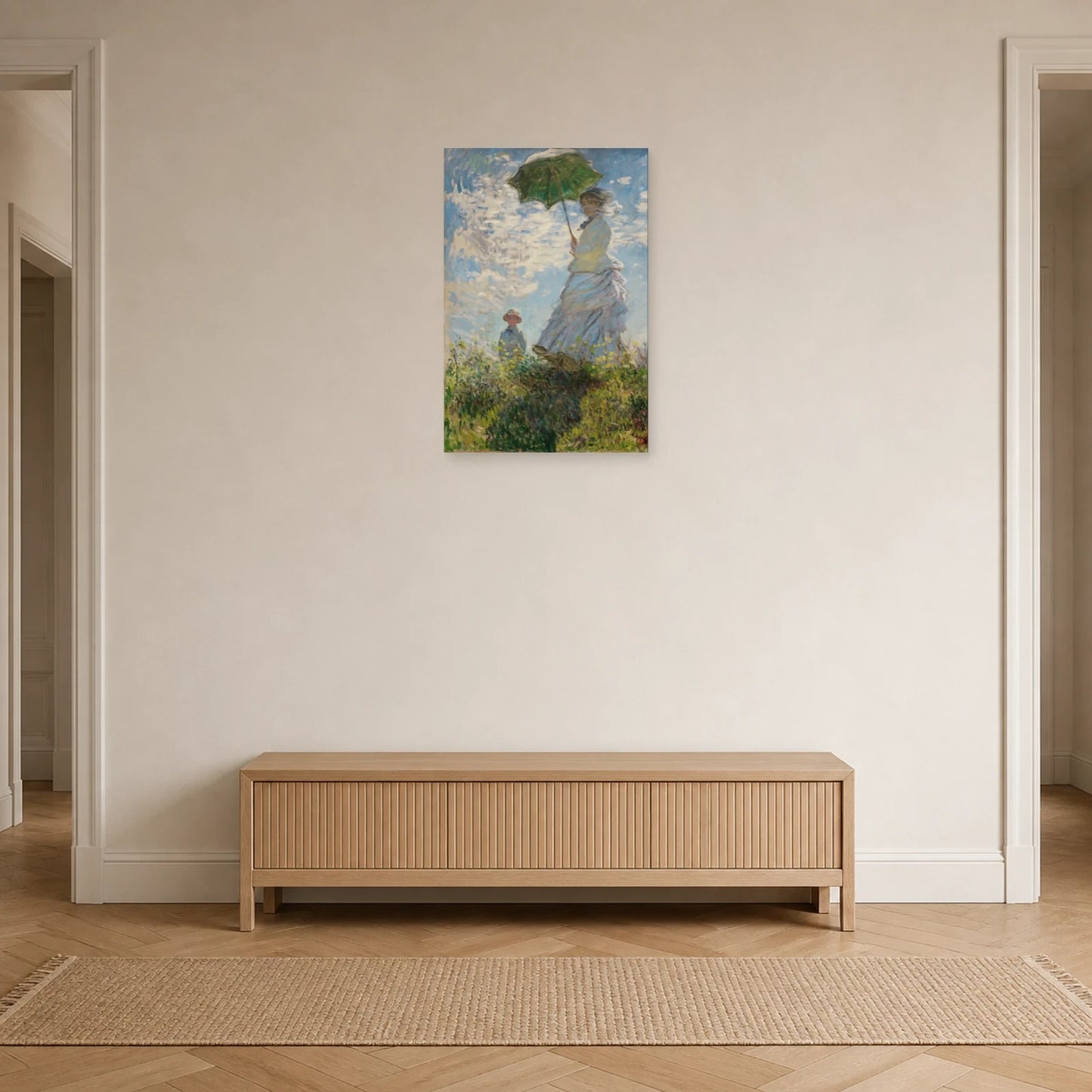 Tableau Femme à l’ombrelle – Madame Monet et son fils dans une entrée ou un couloir - Art Virtuoso