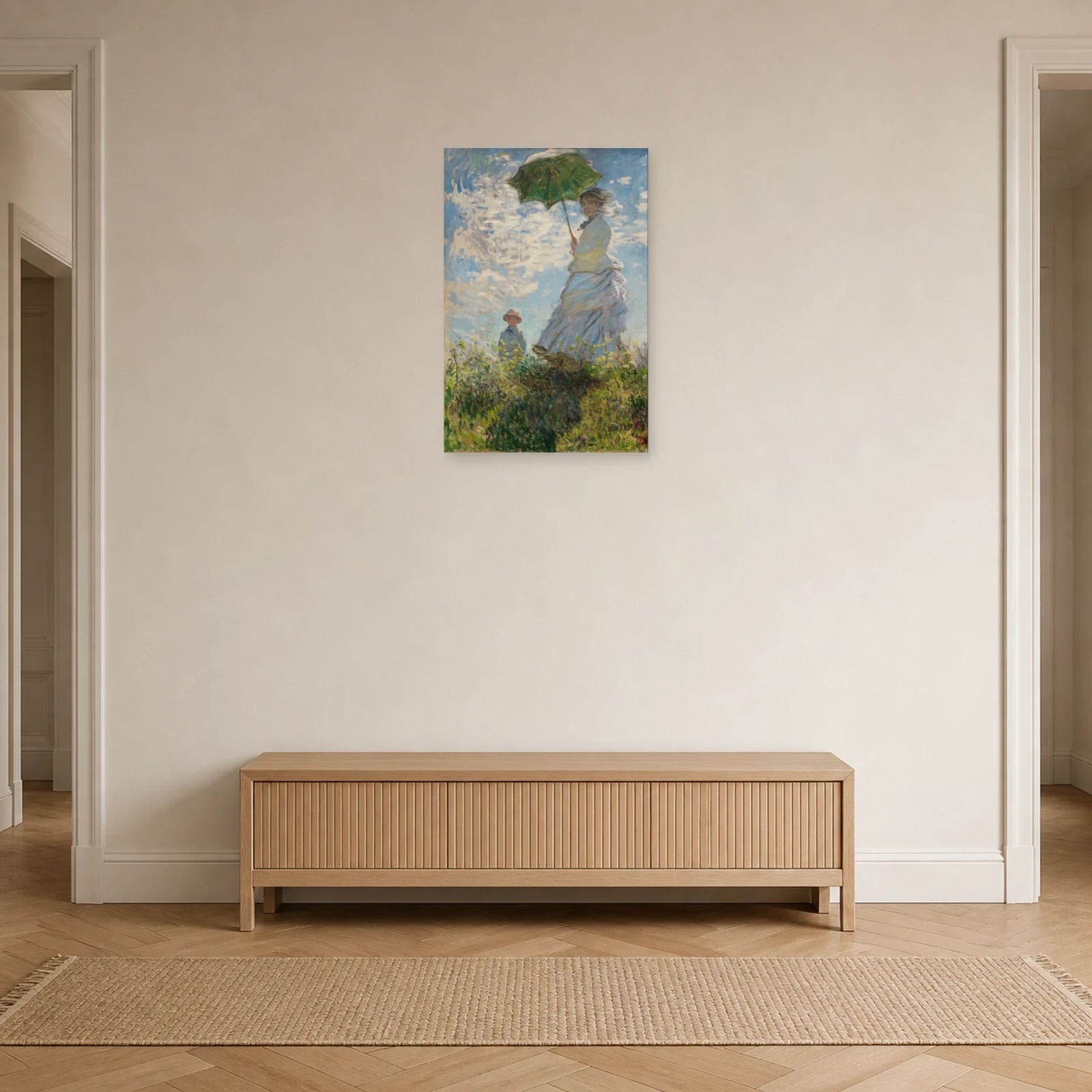 Tableau Femme à l’ombrelle – Madame Monet et son fils dans une entrée ou un couloir - Art Virtuoso