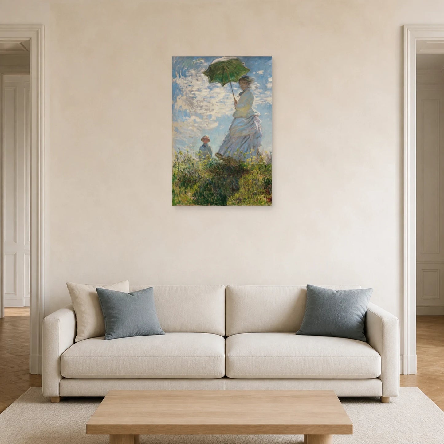 Tableau Femme à l’ombrelle – Madame Monet et son fils dans un salon - Art Virtuoso