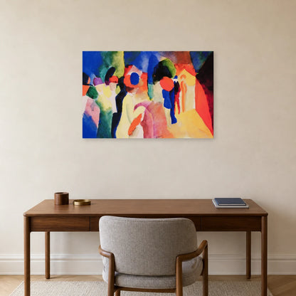 Tableau Femme à la veste jaune – August Macke dans un bureau - Art Virtuoso