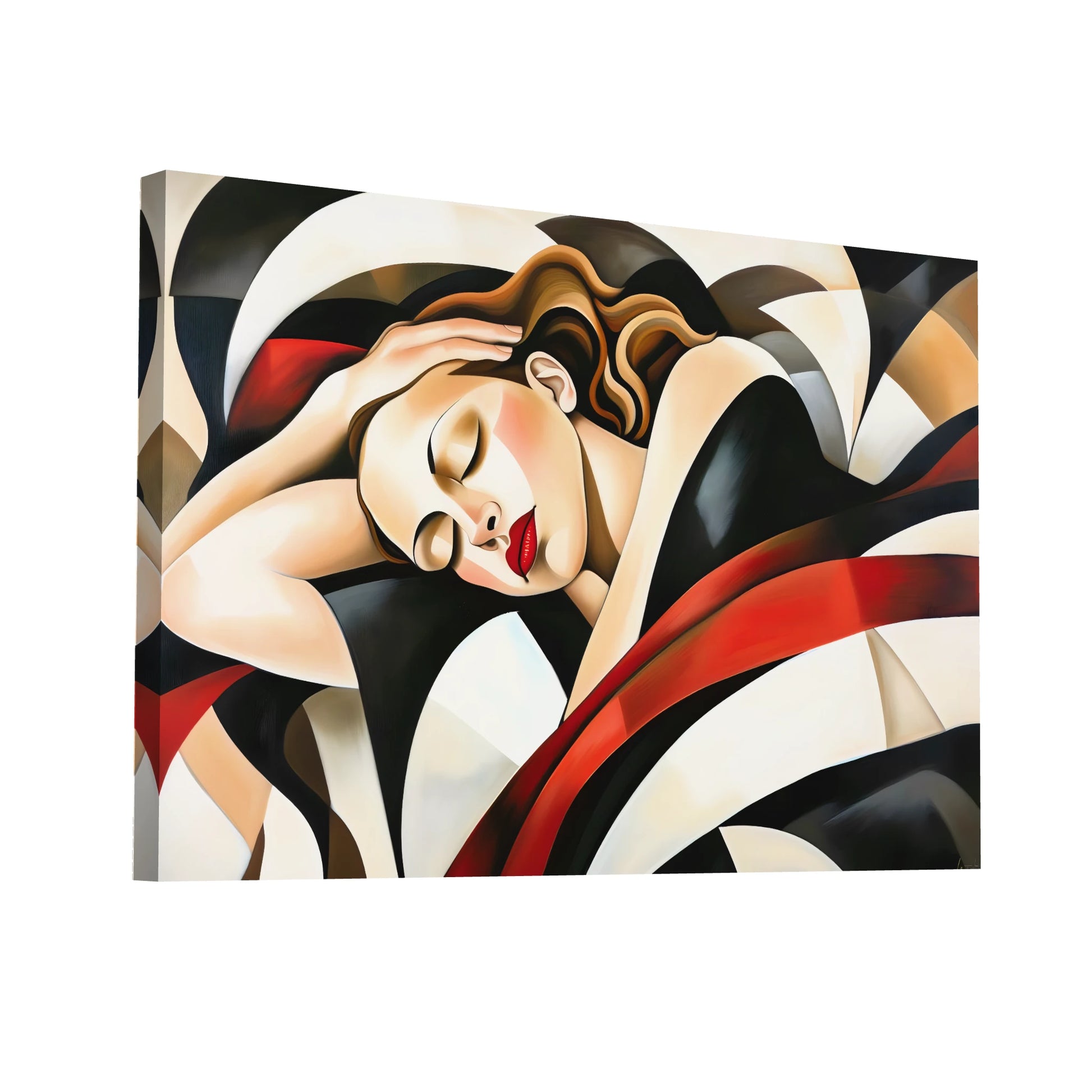 Product Hero 3D WebP Tableau Femme Abstrait - Inspiration Cubiste - Art Virtuoso