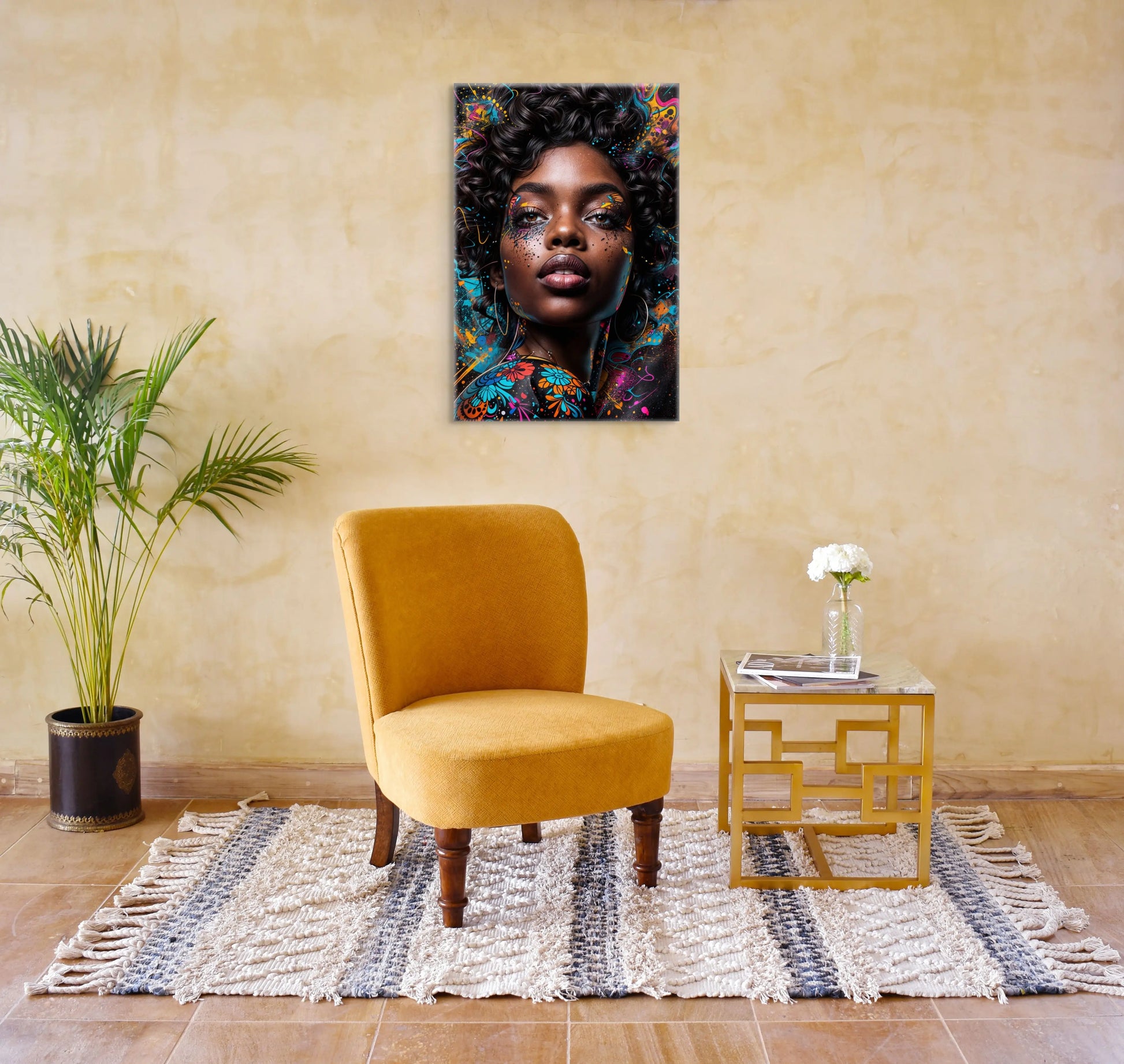 Tableau Femme Afro  Art Virtuoso   