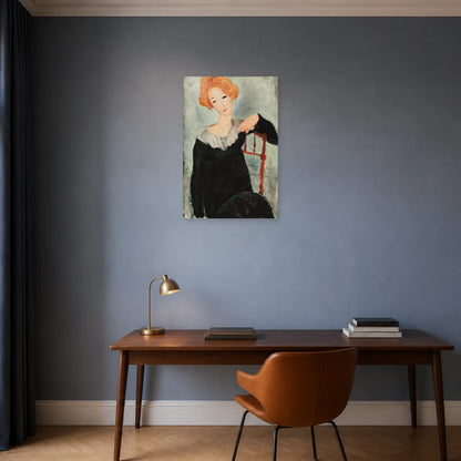 Tableau Femme aux cheveux roux – Amedeo Modigliani dans un bureau - Art Virtuoso