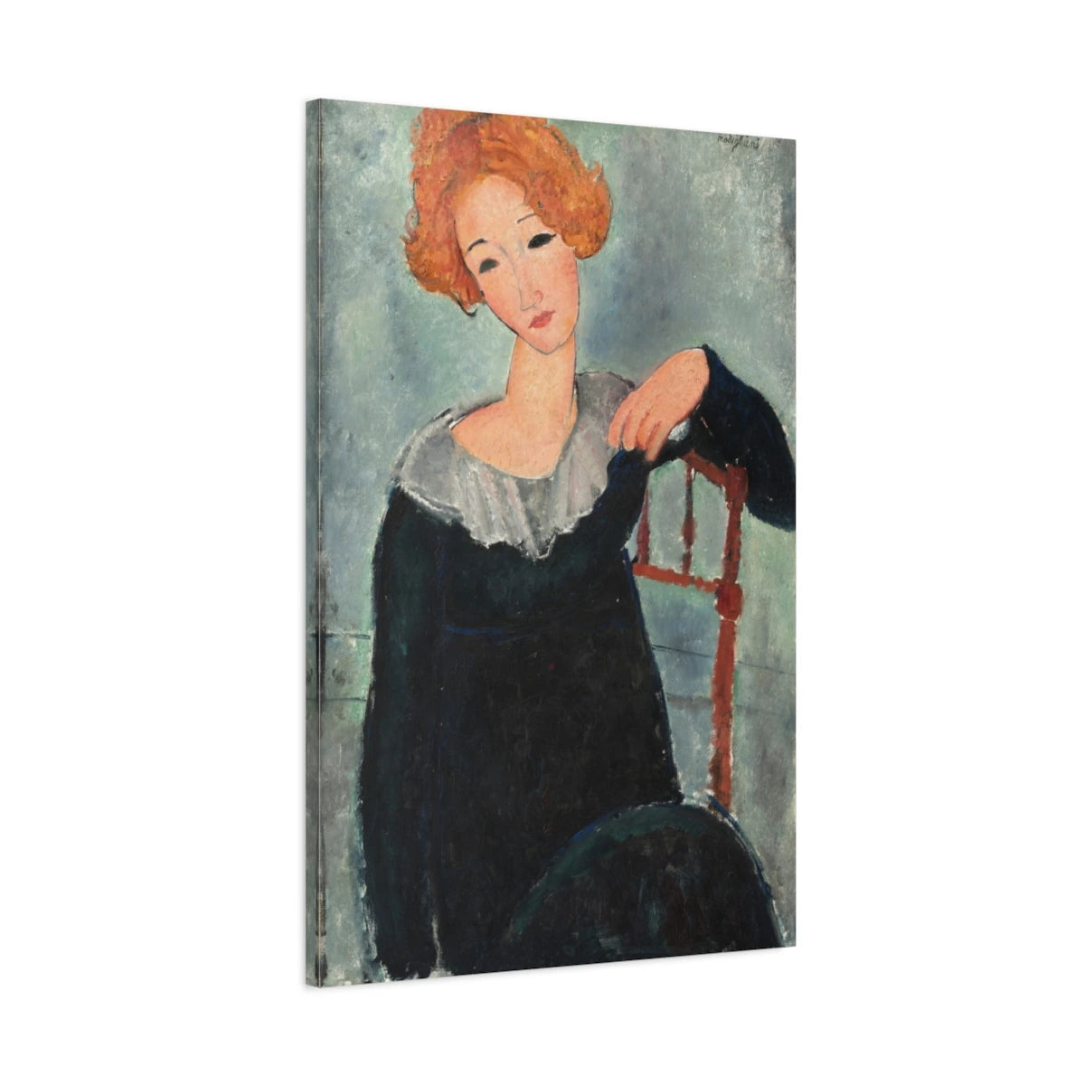 Tableau Femme aux cheveux roux – Amedeo Modigliani - toile 3D avec bords imprimés - Art Virtuoso