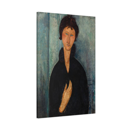 Tableau Femme aux yeux bleus – Amedeo Modigliani - toile 3D avec bords imprimés - Art Virtuoso