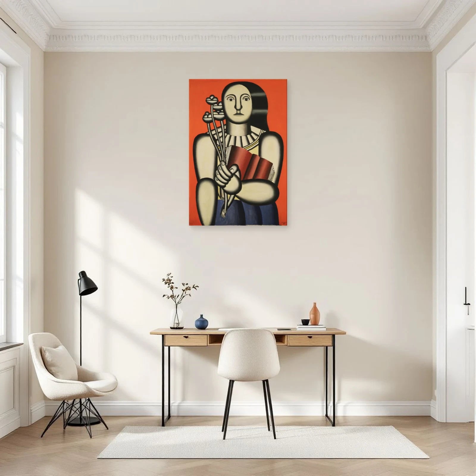 Tableau Femme avec un livre – Fernand Léger dans un bureau - Art Virtuoso
