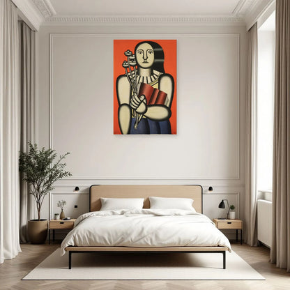 Tableau Femme avec un livre – Fernand Léger dans une chambre - Art Virtuoso