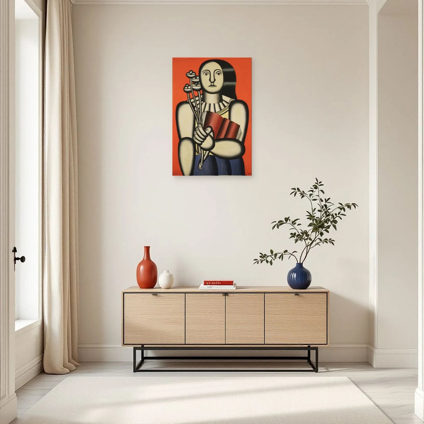 Tableau Femme avec un livre – Fernand Léger dans une entrée ou un couloir - Art Virtuoso
