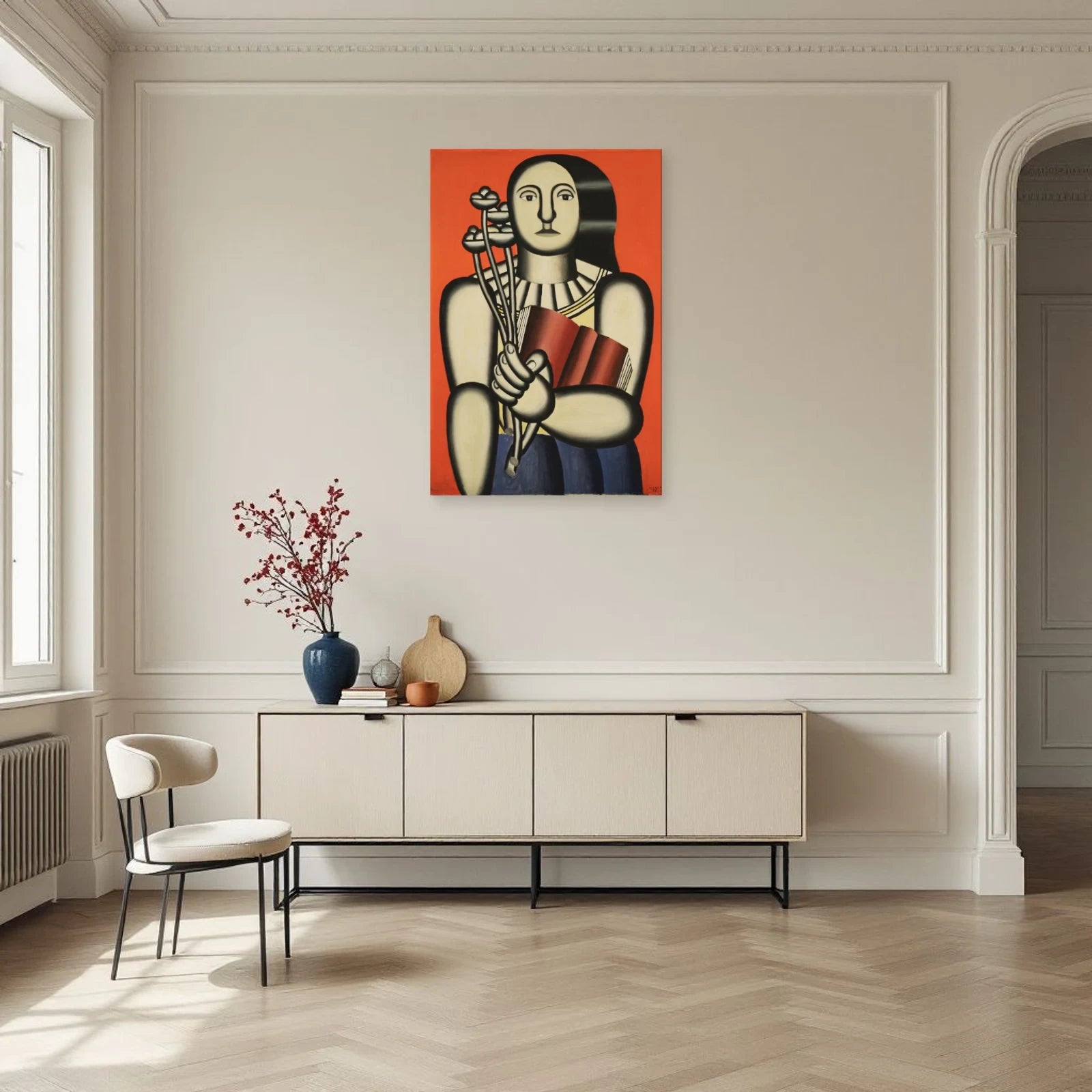 Tableau Femme avec un livre – Fernand Léger dans une salle à manger - Art Virtuoso