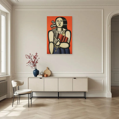 Tableau Femme avec un livre – Fernand Léger dans une salle à manger - Art Virtuoso