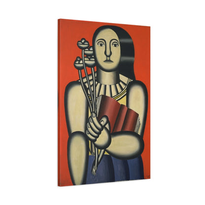 Tableau Femme avec un livre – Fernand Léger vue de profil, toile 3D avec bords imprimés