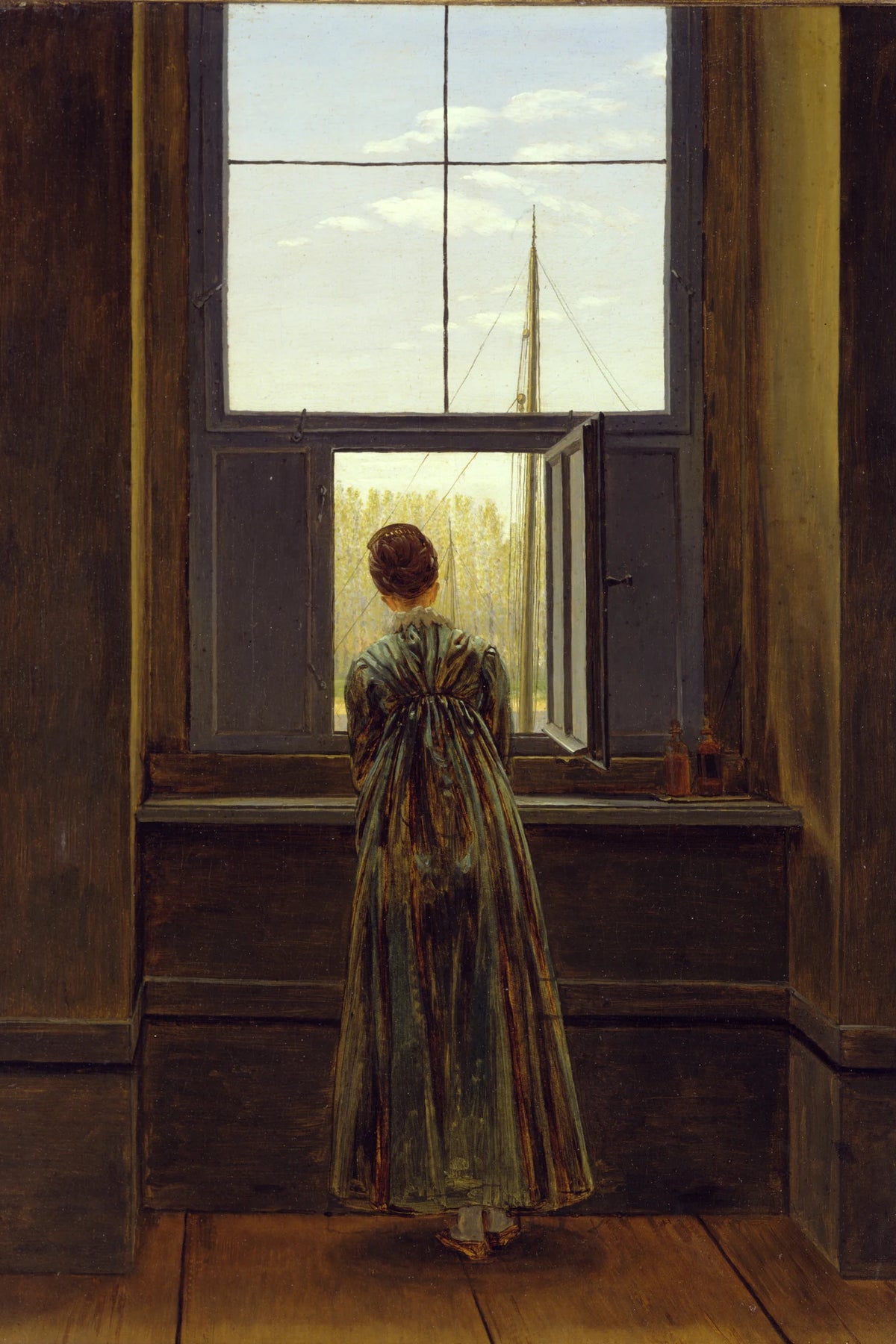 Tableau Femme à la fenêtre de Caspar David Friedrich - impression sur toile, format L