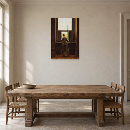 Tableau Femme à la fenêtre de Caspar David Friedrich dans une salle à manger - Art Virtuoso