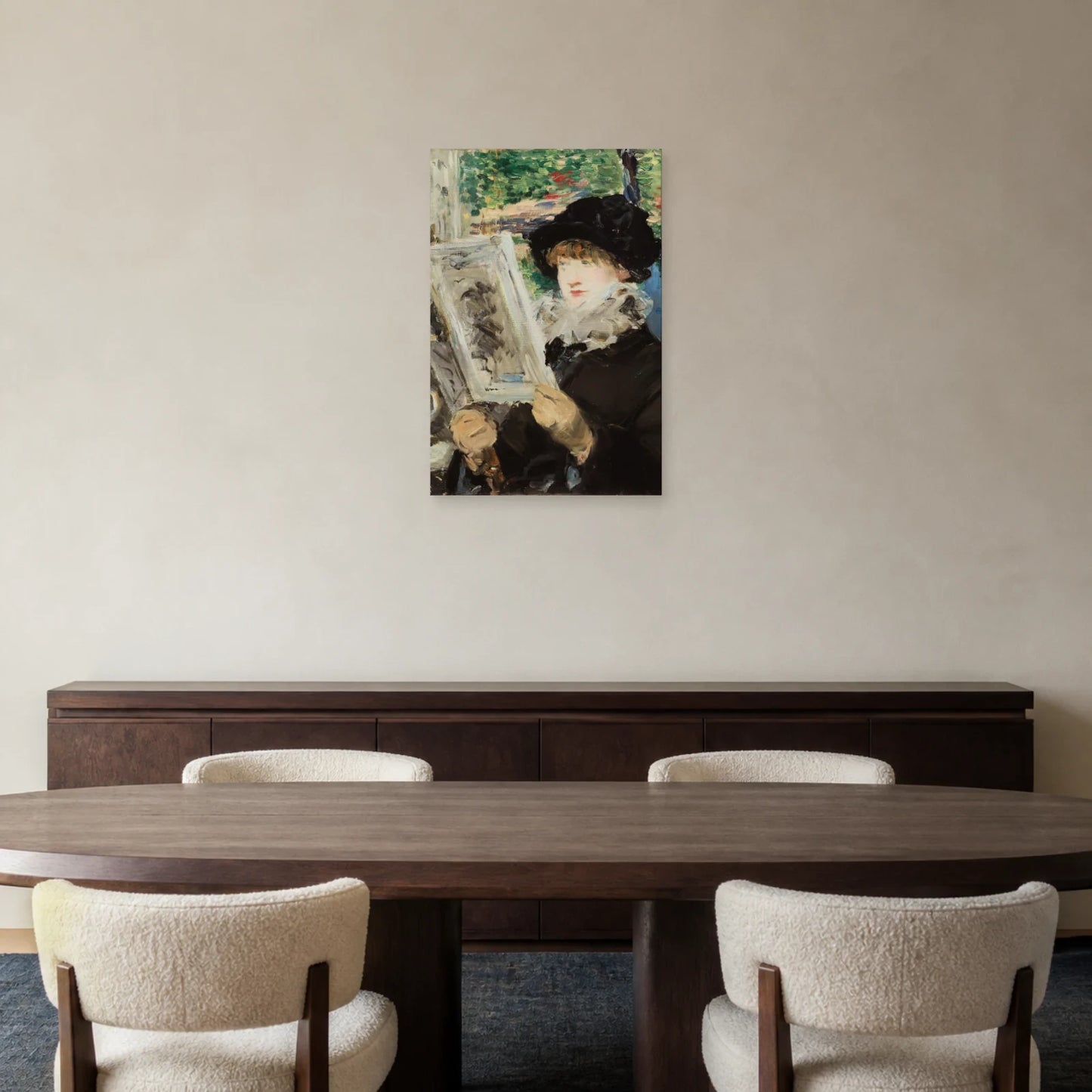 Tableau Femme lisant – Édouard Manet dans une salle à manger - Art Virtuoso