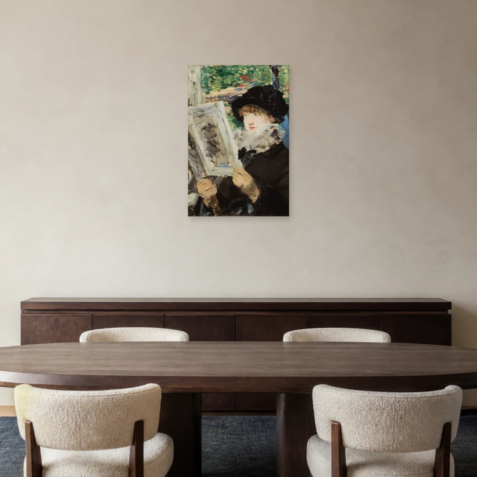 Tableau Femme lisant – Édouard Manet dans une salle à manger - Art Virtuoso