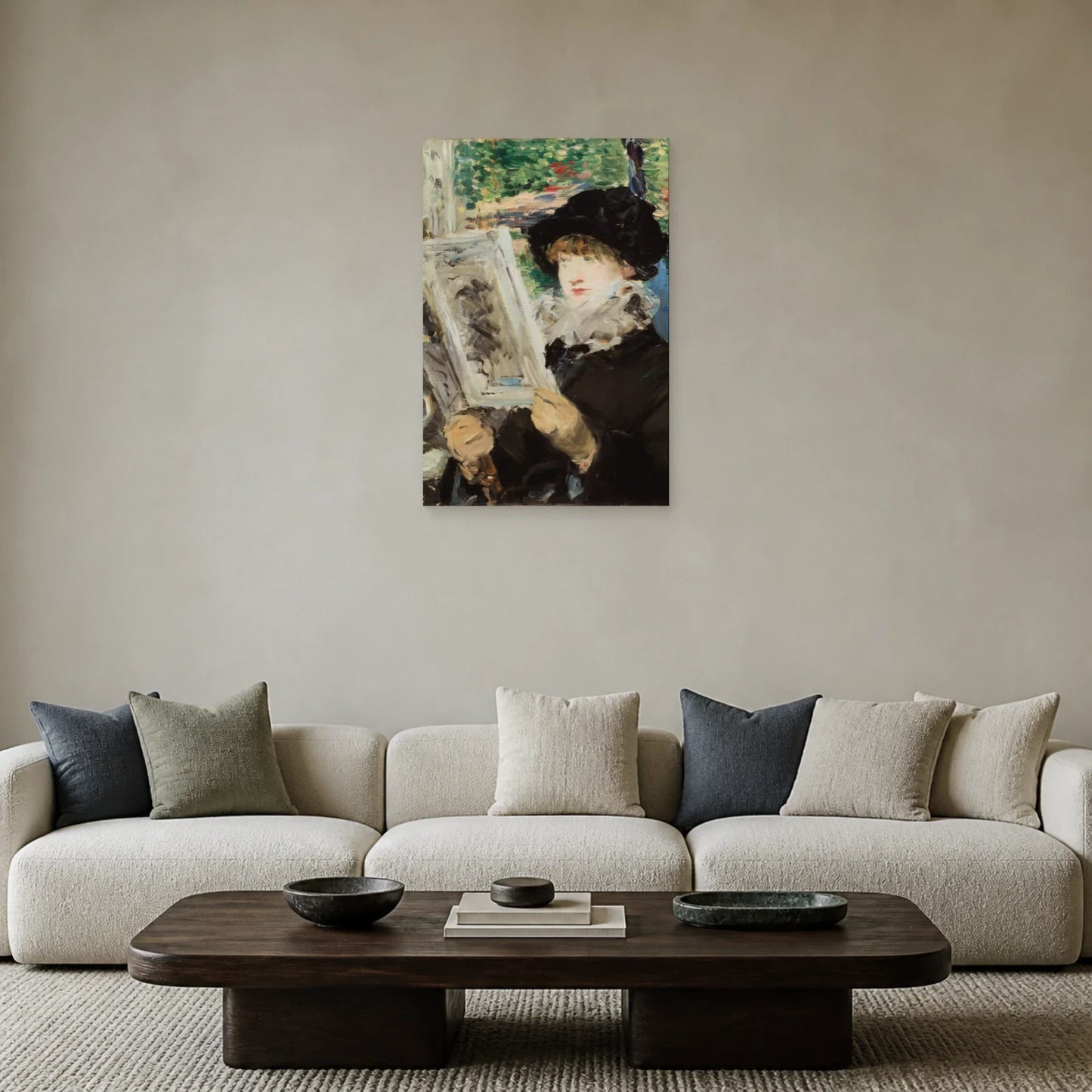 Tableau Femme lisant – Édouard Manet dans un salon - Art Virtuoso